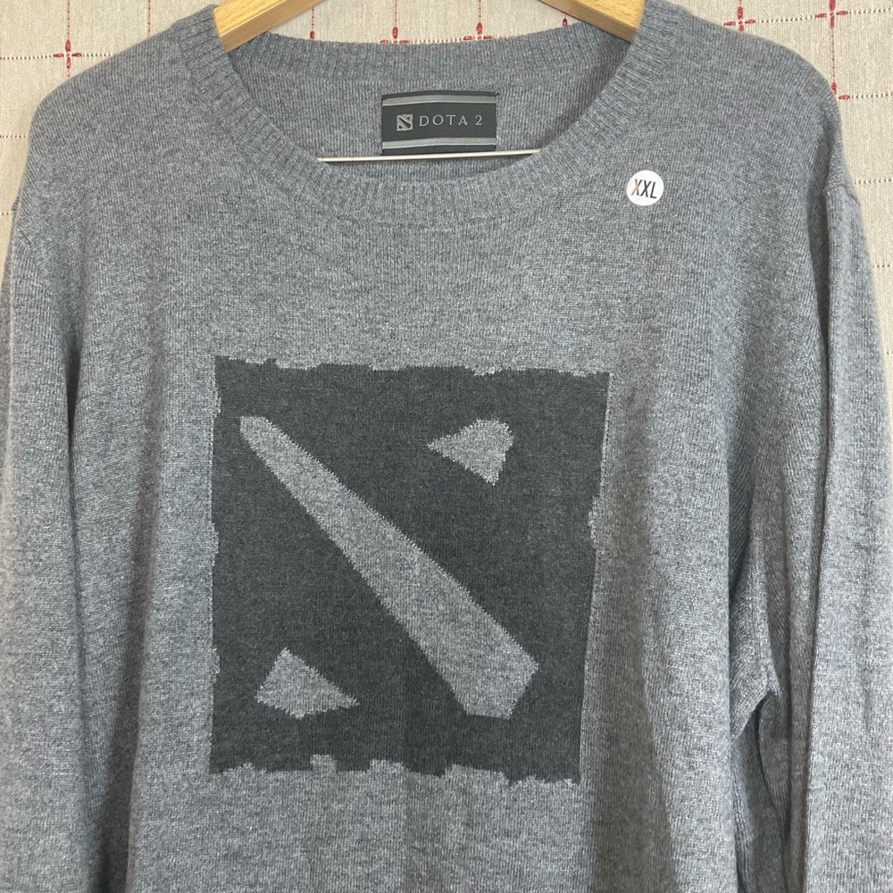 WeLoveFine Dota 2 Logo Gamer Sweater XXL 2XL Oversized Unisex Wool Cashmere New - Picture 2 of 3